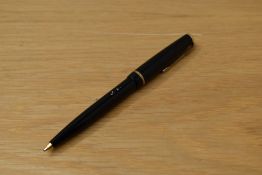 A Parker Duofold ballpoint pen in black. Engraved