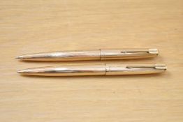 Two Parker 51 ballpoint pens in rolled gold