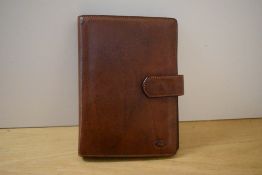 A boxed 'the Bridge' leather ring binder organiser 23x16cm