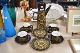 A vintage Denby Arabesque coffee service, comprising thirteen pieces.