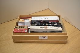 A box of fountain pens, dipping pens nibs and inkwells. Pens mainly spares and repairs