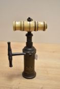 A Victorian W. Brookes & Son corkscrew, having a moulded bone handle and measuring 18cm high