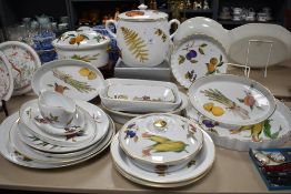 An assortment of Royal Worcester fine porcelain dinner ware comprising 'Evesham' etc.