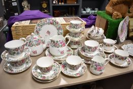 A Crown Staffordshire fine bone china mixed dinner/tea service, comprising forty seven pieces