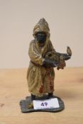An early 20th Century cold painted study of a Blackamoor musician, possibly by Georg Heyde and