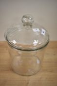 An early 20th Century etched glass lidded advertising jar for Smith's Crisps, measuring 26cm high