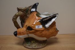 A Royal Stratford hand painted vase, modelled as a fox head to one side and a horse head to the