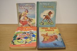 Four children's novels comprising titles Monster Book for Girls, The Story of Twinky by Betty Larom,