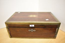 A large vintage writing slope, having some damage to the front.
