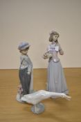 A Lladro porcelain figure 'The Wanderer' with printed and impressed marks to underside 21cm sold