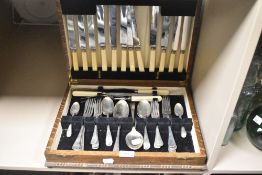 A silver plated canteen of cutlery, comprising forty one pieces approximately.
