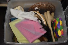 An assortment of crafting equipment and materials including a box of felt etc.