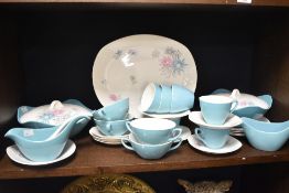 An attractive Midwinter Modern Fashion, Style Craft 'Quite Contrary'pattern tea and dinner wares,