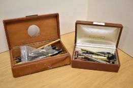 Two small boxes of fountain pen spares and repairs.
