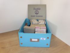 CIGARETTE CARDS OLD BOX FILE WITH MANY COMPLETE SETS IN ALBUMS OR PACKETS Old Box File with ranges