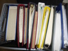 10 WORLD STAMP COLLECTIONS ALL ERAS NOTED, MINT AND USED Hefty box with 10 world stamp collections