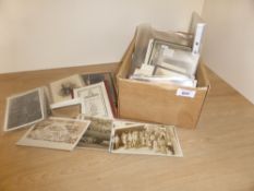 COLLECTION OF EARLY PHOTOS IN BOX INCLUDING VICTORIAN TIN TYPES, LOCAL INTEREST, MILITARY ETC Box