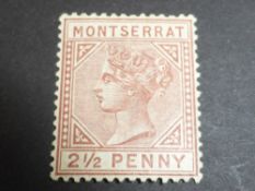 MONTSERRAT 1884/5 2 1/2d RED BROWN MINT (SG 9) Mounted mint example of this early Montserrat set.