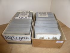 POSTCARDS, 2 BOXES OF APX 800 TOPOGRAPHICAL INC SCOTLAND & WALES POSTCARDS Boxes with an estimated