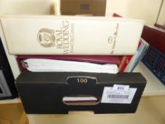 5 x WORLD STAMP COLLECTION IN BOX, USA, FRANCE, C/WEALTH NOTED 2 French, one USA and one world stamp