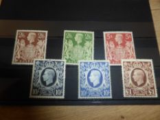 GB GVI 1939-48 HIGH VALUE COATS OF ARMS DEFINITIVES - SET OF 6 ALL UNMOUNTED MINT(SG 476/78c) Card