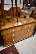 A Victorian wash stand having two over two drawer base , width approx. 112cm