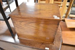 A 19th Century mahogany sewing box and contents , dimensions approx. 43 x 32 x 33cm