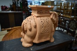 A reproduction elephant seat