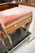 A 19th Century mahogany adjustable piano stool