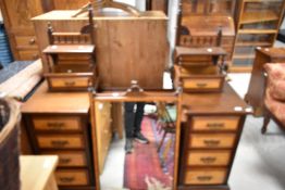 A Victorian mahogany pedestal dressing table, would make a nice pair of bedside cabinets