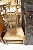 A 19th Century low rush seated nursing chair