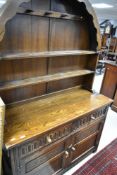 A Priory Dutch style dresser, width approx. 122cm