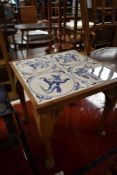 A tile top occasional table