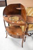 A 19th Century mahogany corner washstand