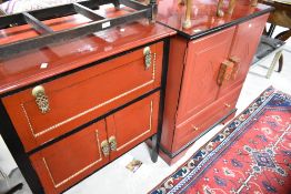 Two painted cabinets in the oriental style