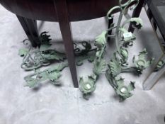 Two metal candle sconces