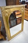 A reproduction gilt frame wall mirror , approx. 119 x 86cm