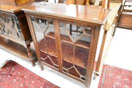 A Victorian mahogany astral glazed low bookcase, width approx. 84cm