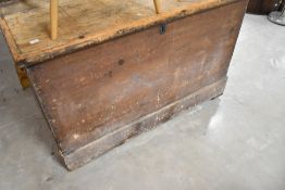 A 19th Century stained frame blanket box of large proportions, dimensions approx. 107 x 61 x 65cm