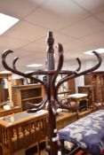 A traditional bentwood hat stand