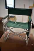 An aluminium framed camping chair