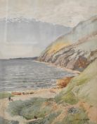 Harold Gilbert F.R.S.A (20th Century, British), watercolour, 'Fleshwick Bay, Isle of Man', signed to