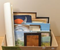 Janet Gatley (20th Century, British), mixed media, An assorted collection of loose artwork and