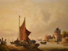 Bernard Page (20th century) a pair of Continental coastal scene oil on boards, each signed lower