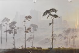 After Nigel Hemming (b.1957, British), coloured print, 'Shadow of the Past', framed and under glass,