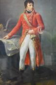 After Antoine-Jean Gros. A colour print of 'Bonaparte, First Consul' - full length portrait of