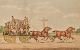 After Michael Angelo Hayes (1820-1877, British), coloured engravings, Six illustrations from 'Car-