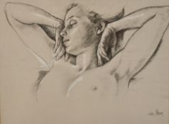 Francine Van Hove (1942, French). Two gilcee prints - Wing-Like Arms, 1990 and The Nose in the