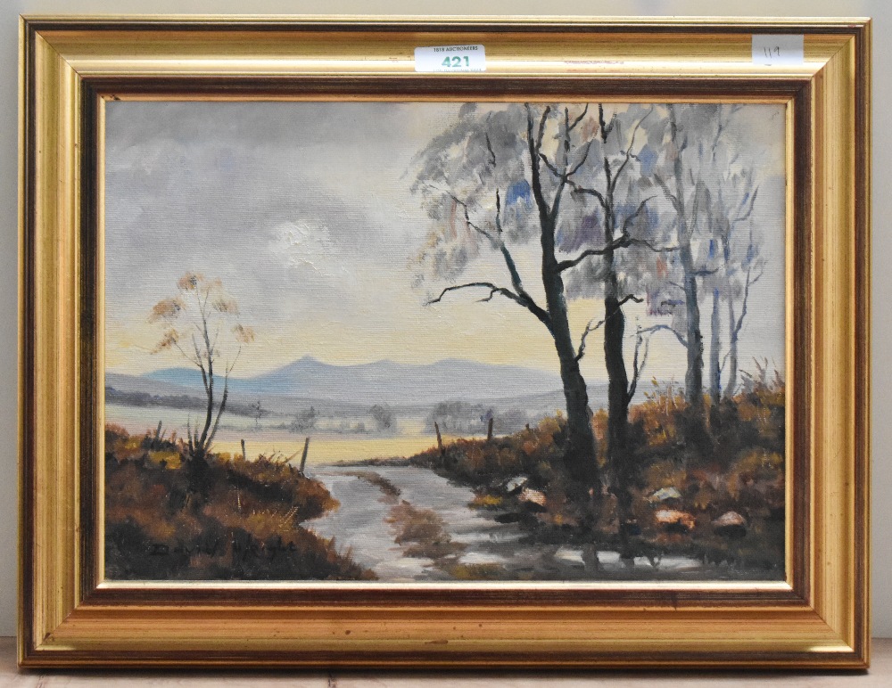 David Wright (20th Century), oil on canvas, 'Bennachie from the East', signed to the lower left, - Image 2 of 7