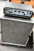An Ashdown ABM-300 EVO II 300 watt bass amp head and 4 x 10 speaker cabinet in flight case with 4